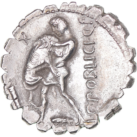 Mince,
C. Poblicius Q.f.,
Denár Serratus
