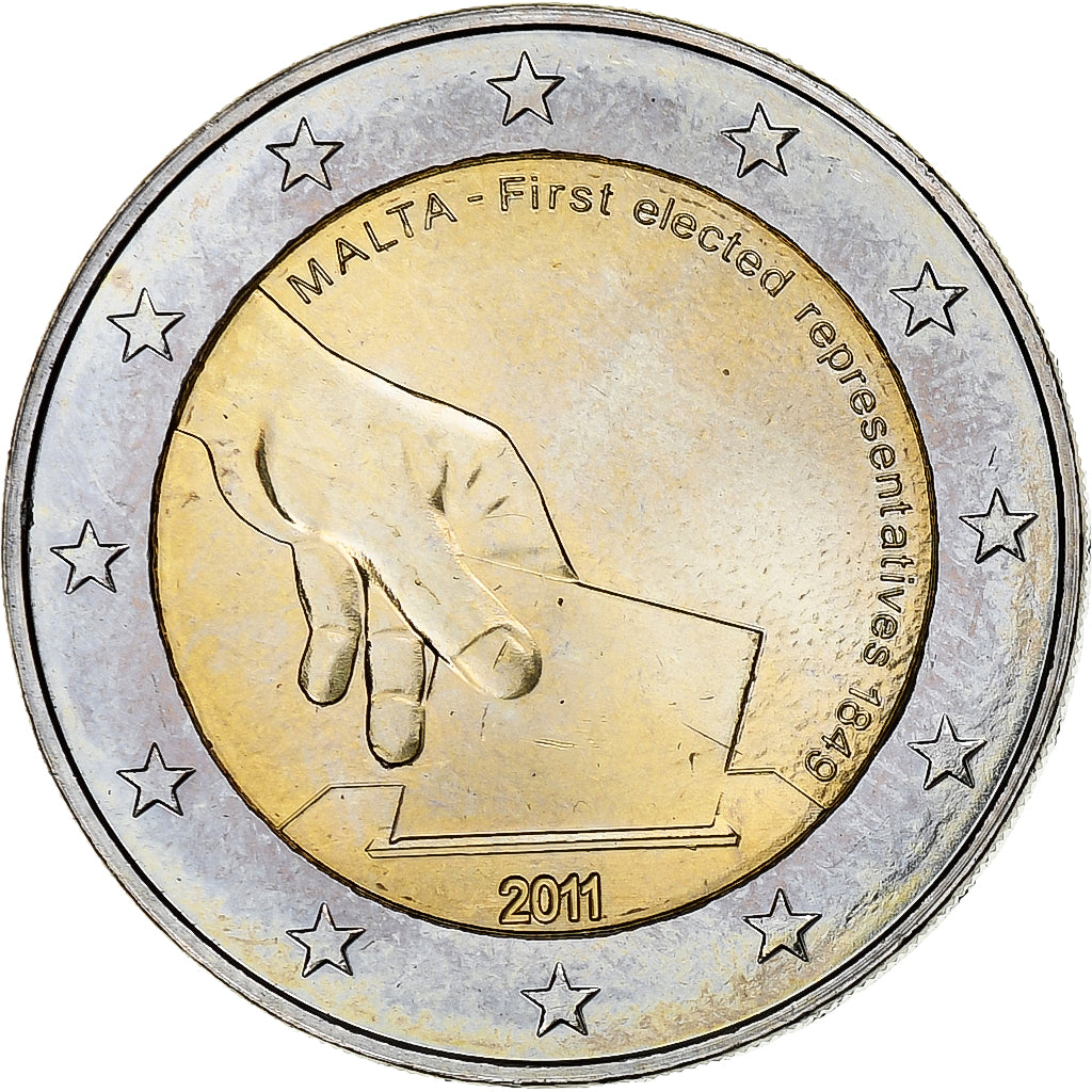 Malta,
2 eura,
Premiérové volby 2011
