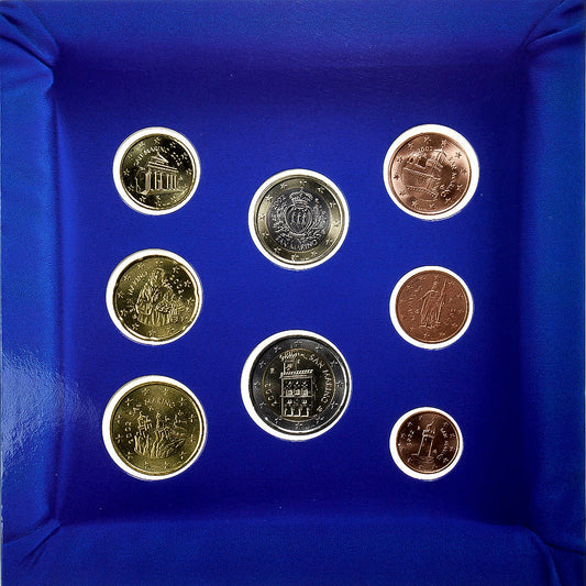 San Marino,
1 cent až 2 eura,
2002