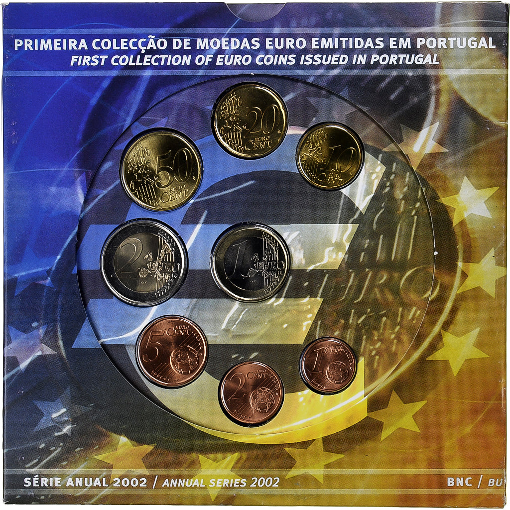 Portugalsko,
1 cent až 2 eura,
2002