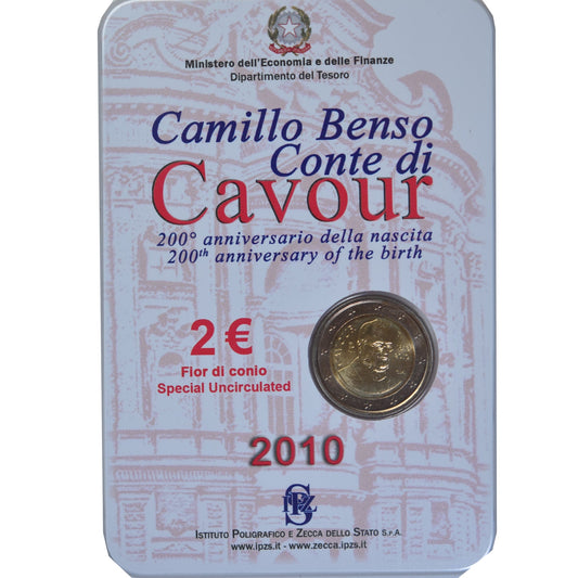 Itálie,
2 eura,
Camillo Benso comte di Cavour