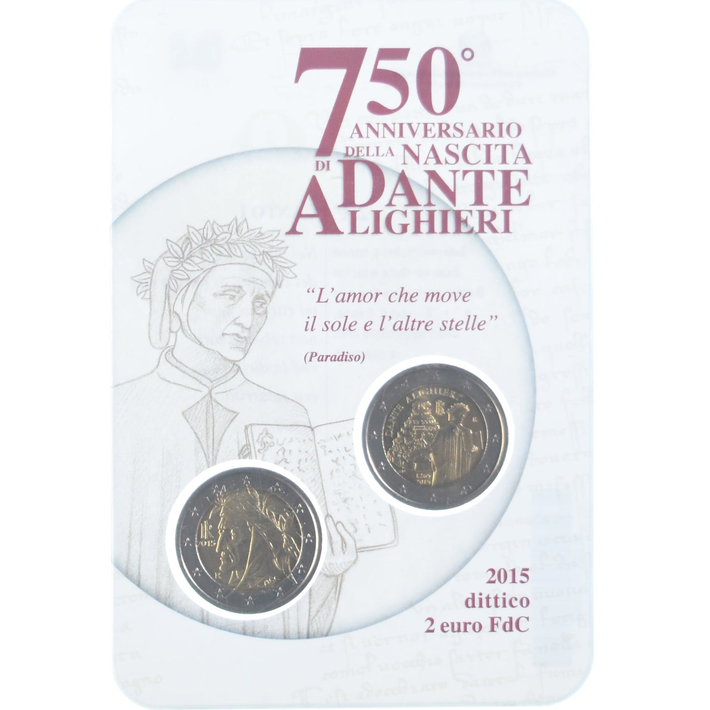 Itálie,
2 eura,
Dante Alighieri