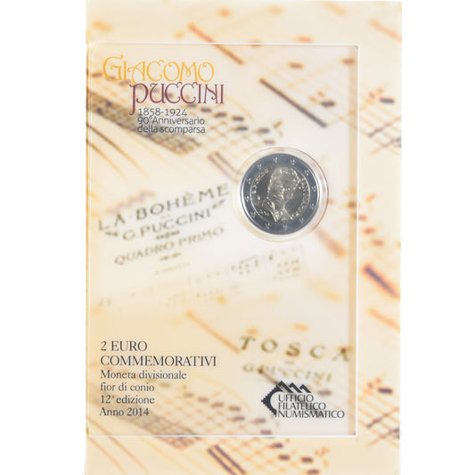 San Marino,
2 eura,
Giacomo Puccini
