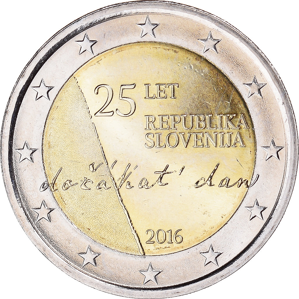 Slovinsko,
2 eura,
25. výročí nezávislosti