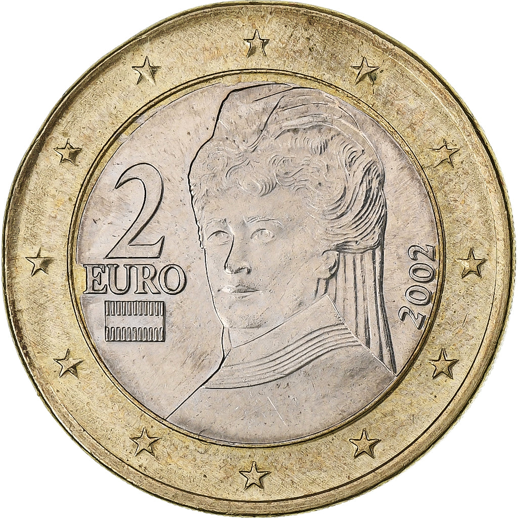 Rakousko,
2 eura,
chyba planžety zasažená na 1 euro