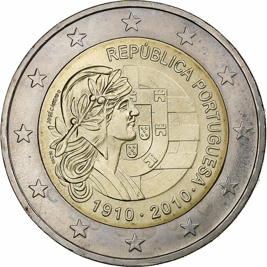 Portugalsko,
2 eura,
Portugalská republika