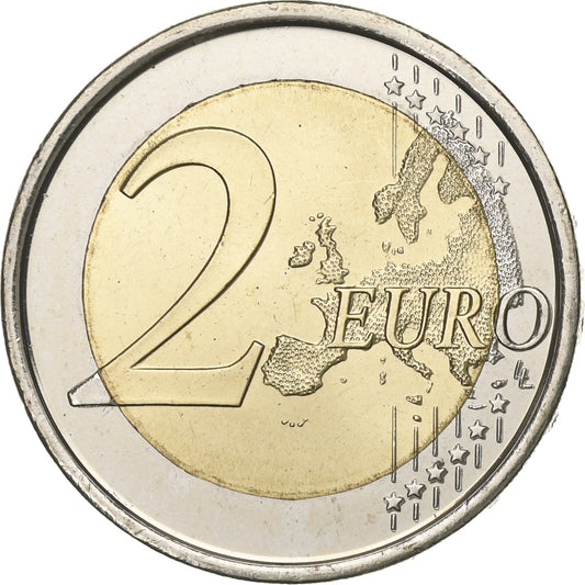 Španělsko,
2 eura,
10 let euro