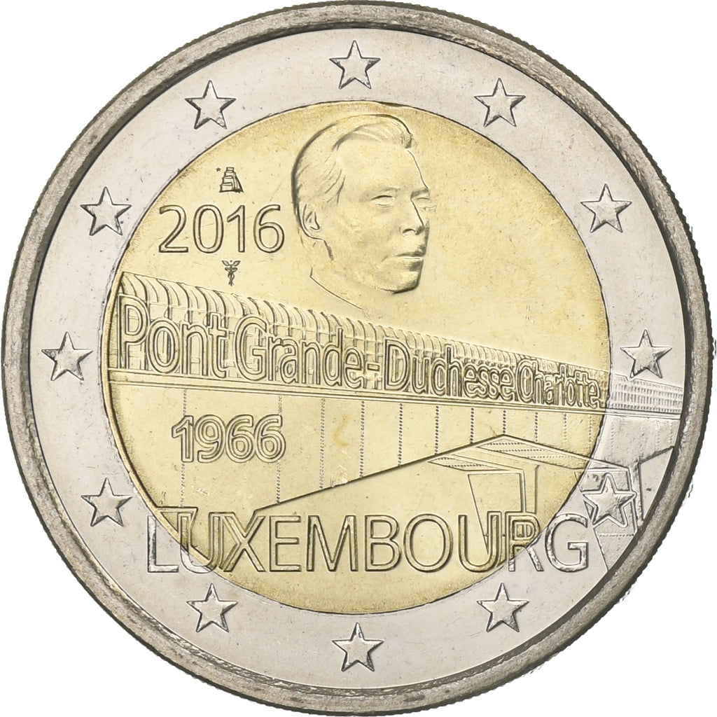 Lucembursko,
2 eura,
2016