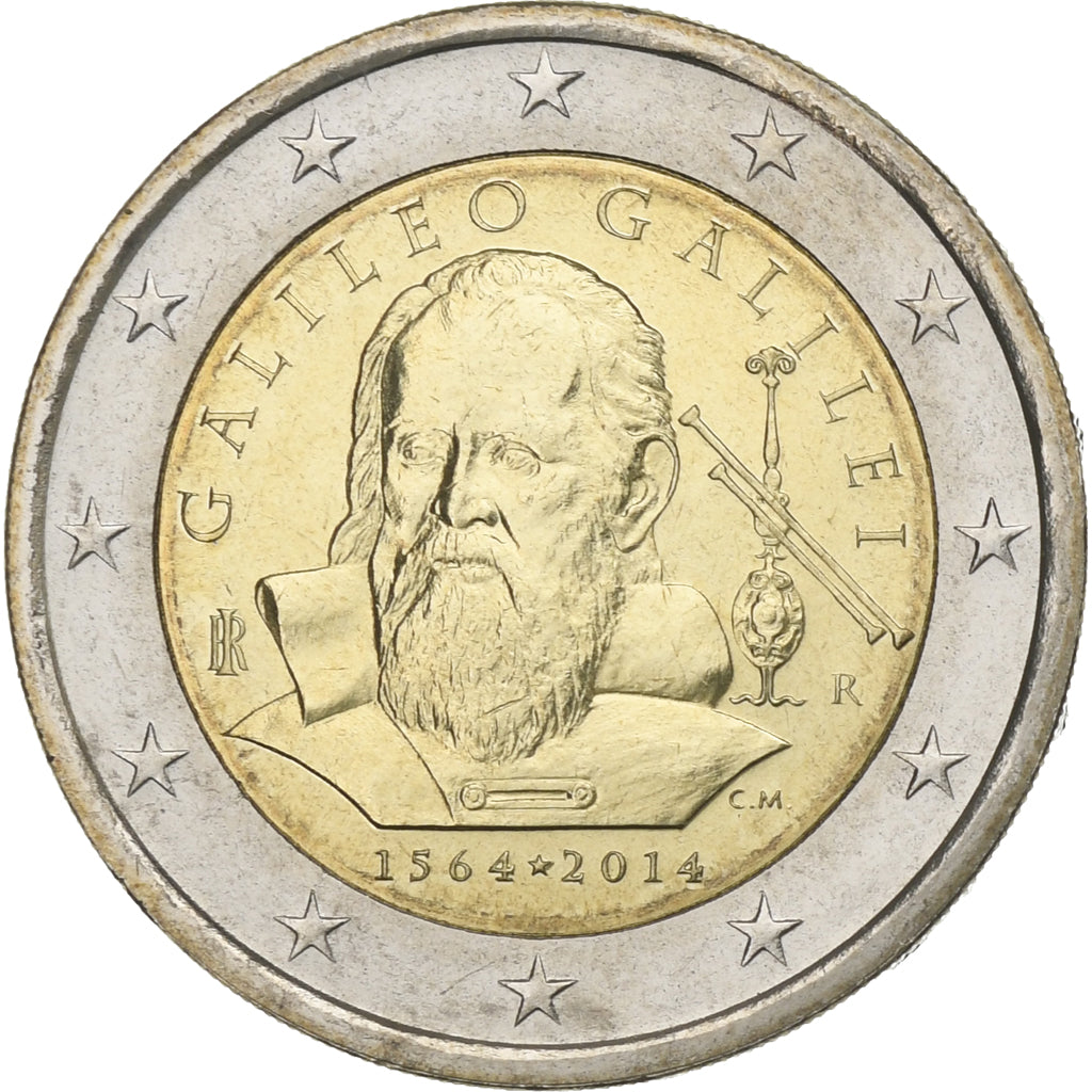 Itálie,
2 eura,
Galileo Galilei