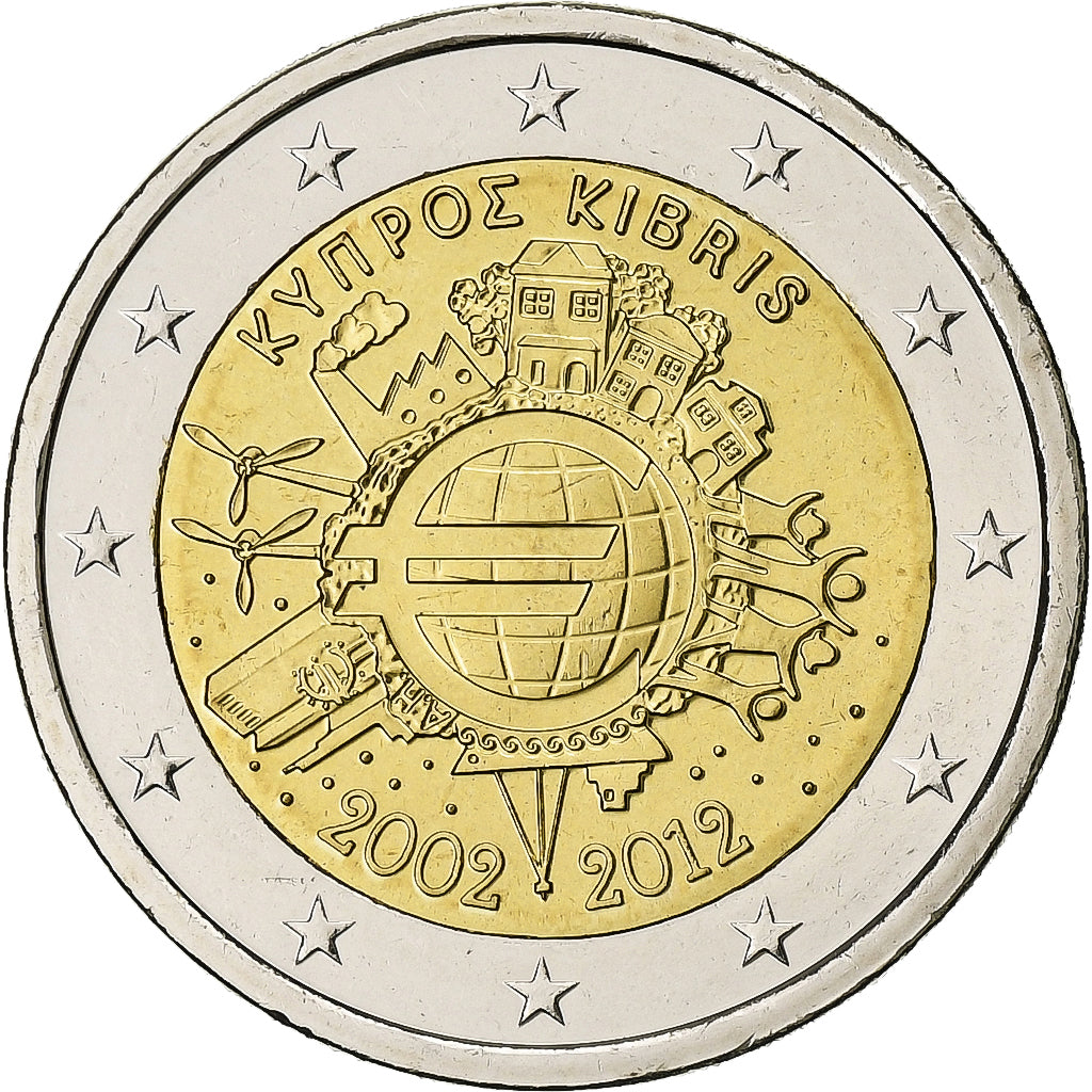 Kypr,
2 eura,
Euro 2002-2012