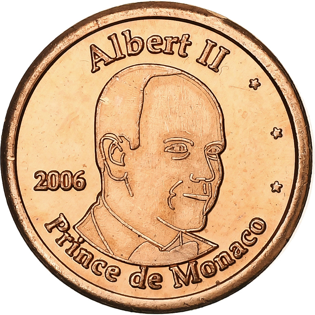 Monako,
2 euro centy,
neoficiální soukromá mince