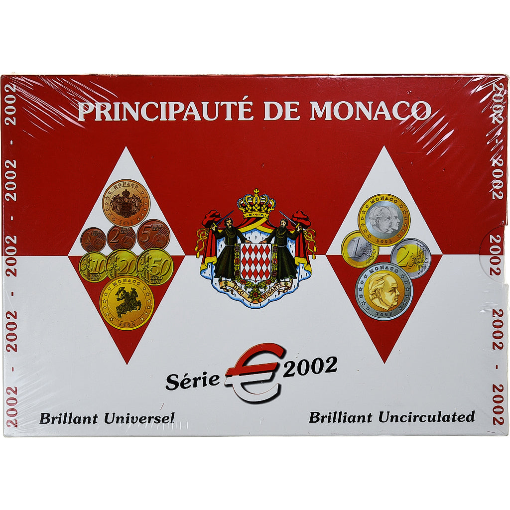 Monako,
1 cent až 2 eura,
2002