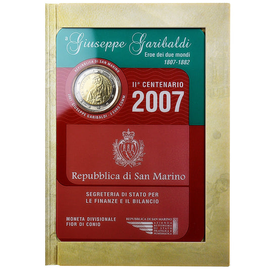 San Marino,
2 eura,
Giuseppe Garibaldi