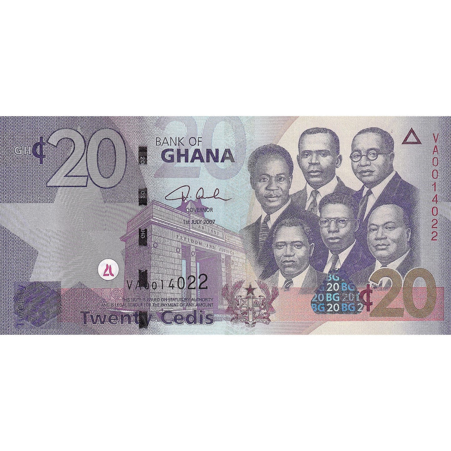 Ghana,
20 Cedis,
2007-07-01