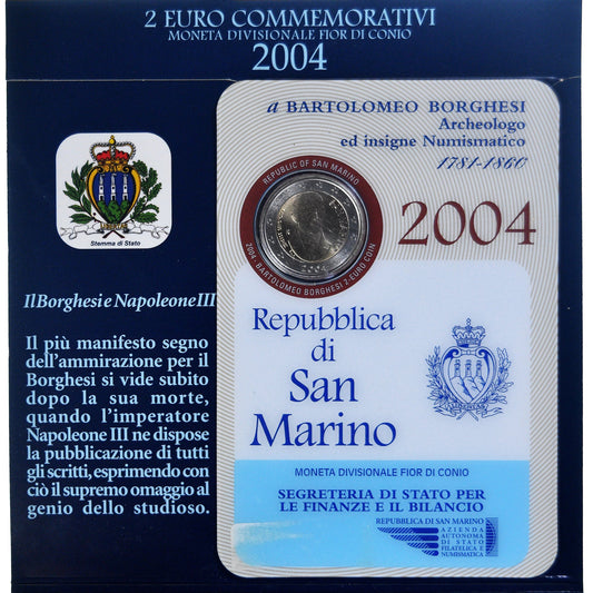 San Marino,
2 eura,
Bartolomeo Borghesi