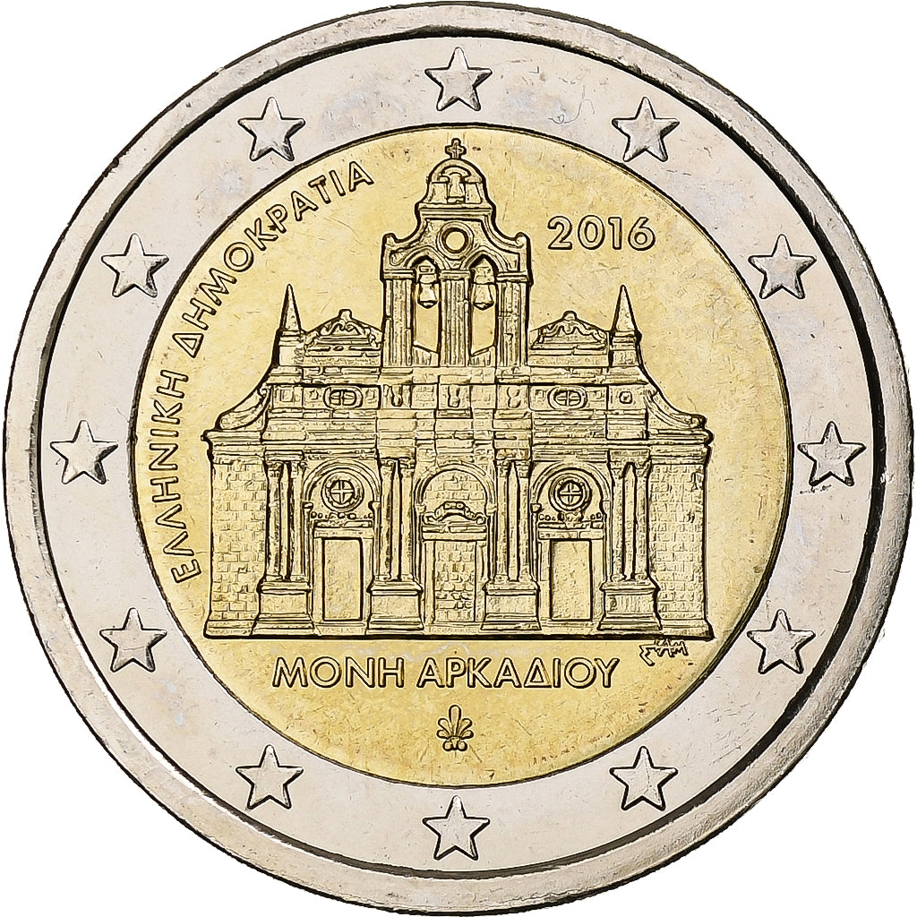 Řecko,
2 eura,
Holocaust du monastère d'Arkadi