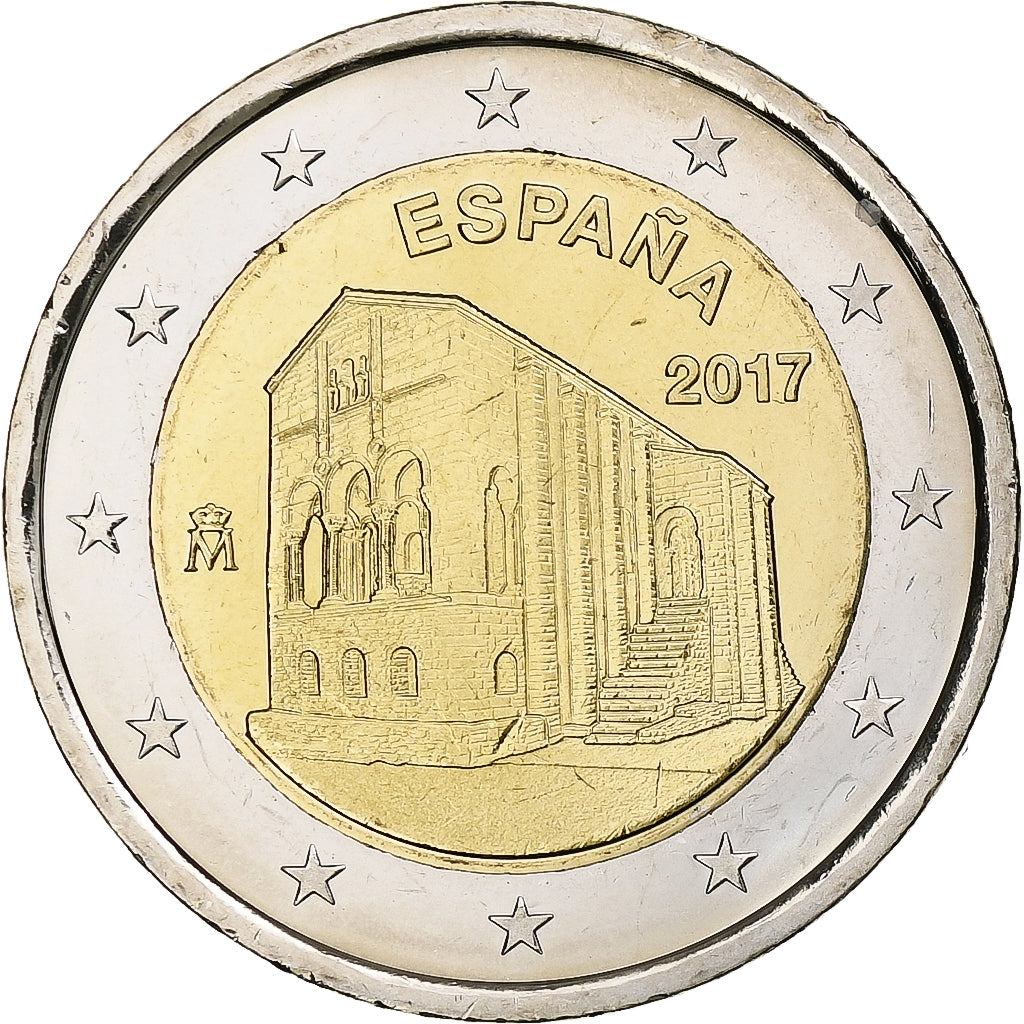 Španělsko,
2 eura,
Églises du royaume des Asturies