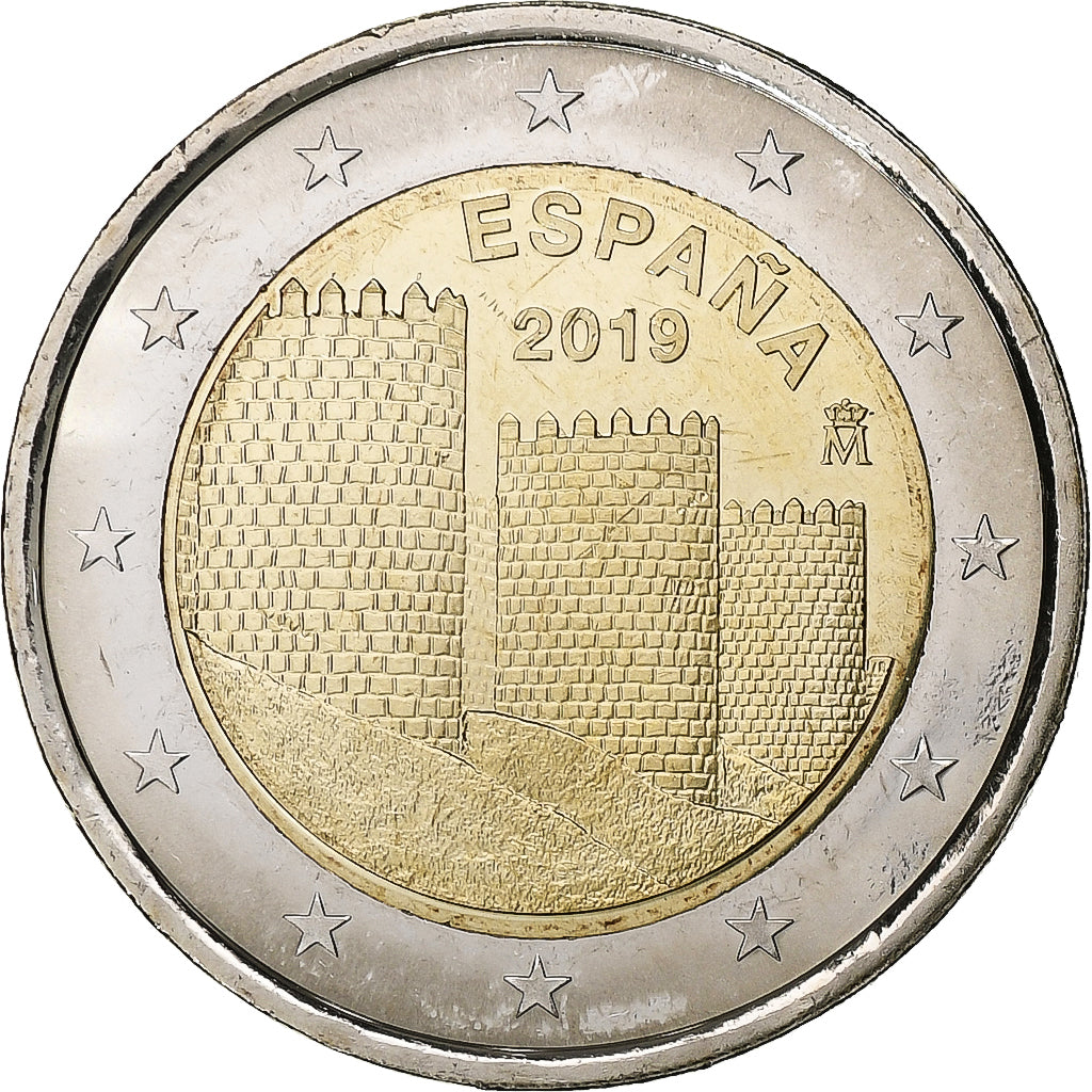 Španělsko,
2 eura,
2019