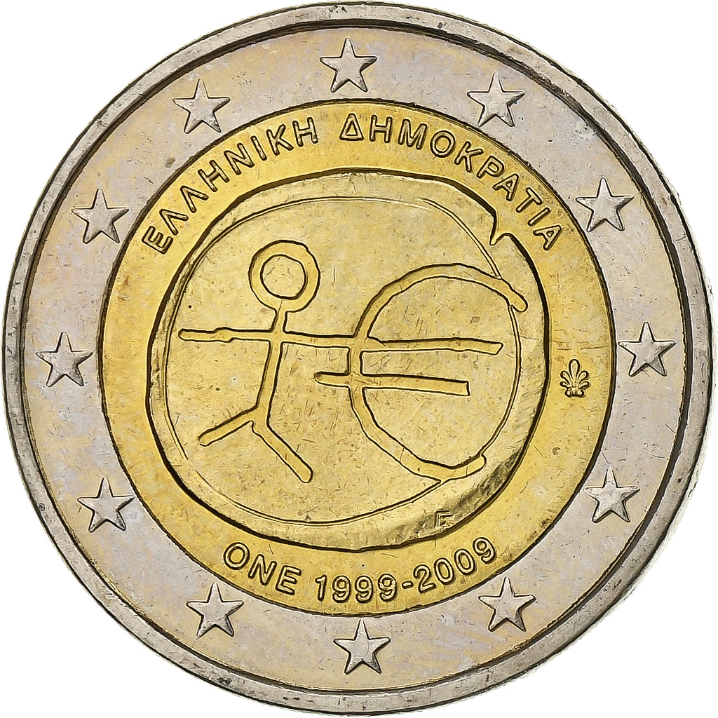 Řecko,
2 eura,
Evropská měnová unie