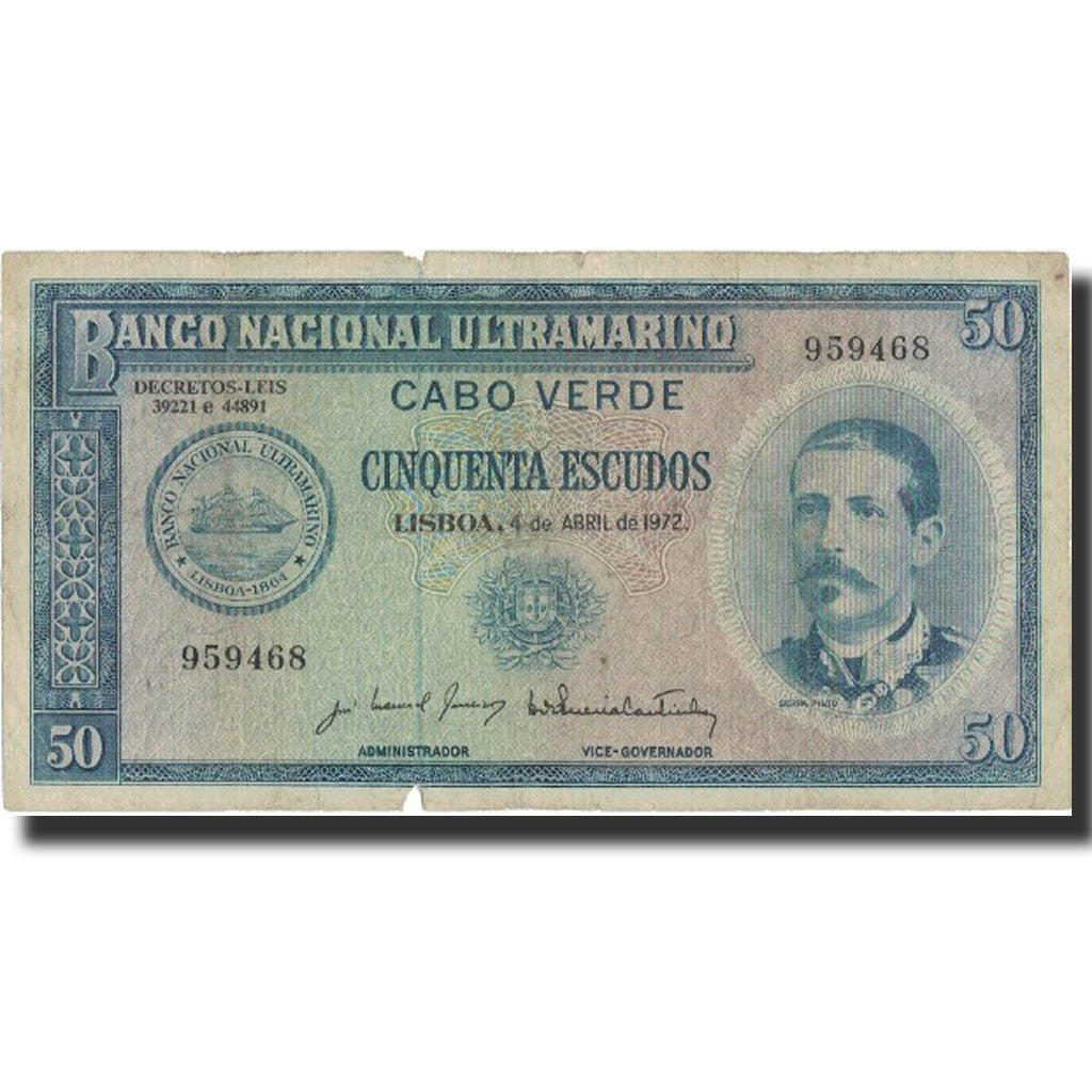 Bankovka,
Kapverdy,
50 Escudos