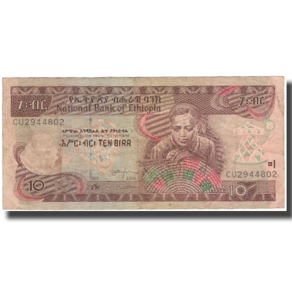 Bankovka,
Etiopie,
10 Birr
