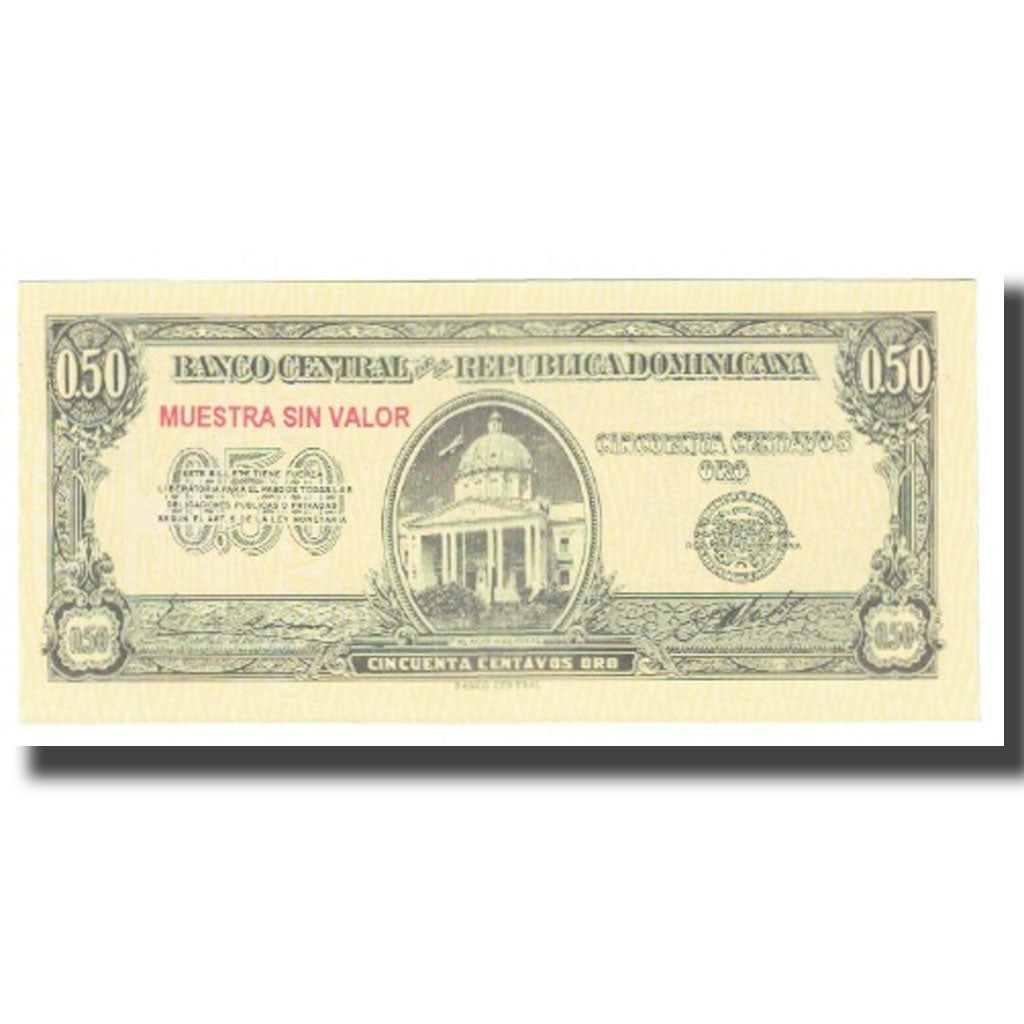 Bankovka,
Dominikánská republika,
50 Centavos Oro