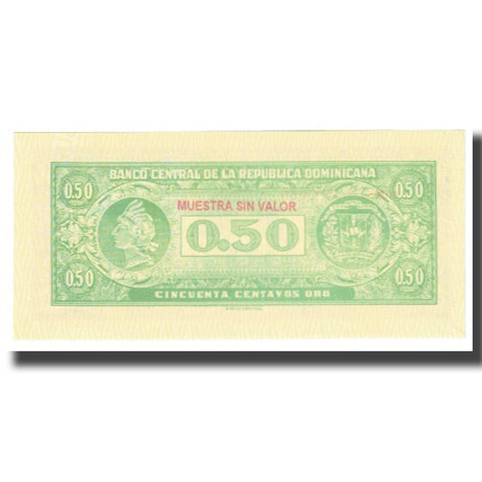 Bankovka,
Dominikánská republika,
50 Centavos Oro