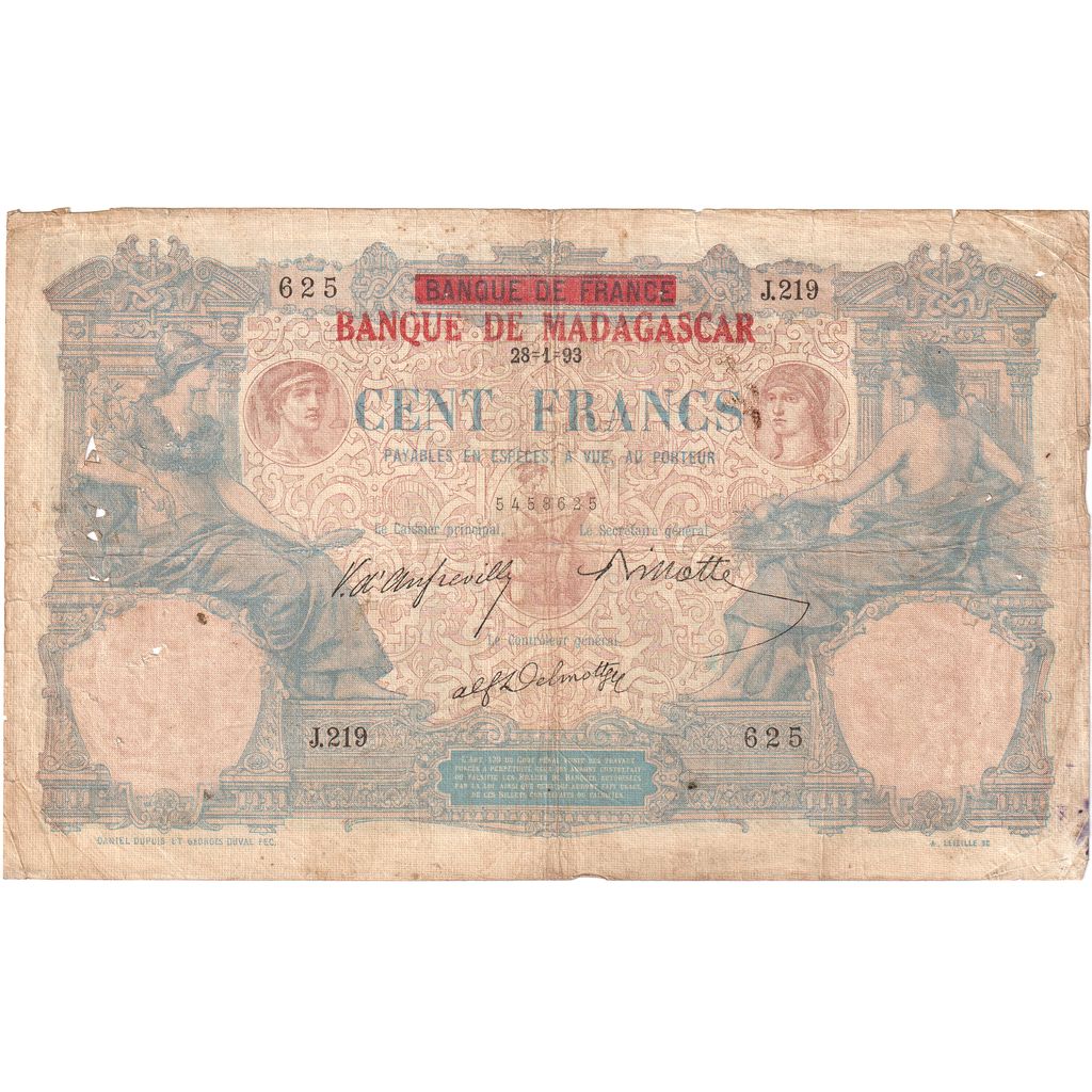 Madagaskar,
100 franků,
1893