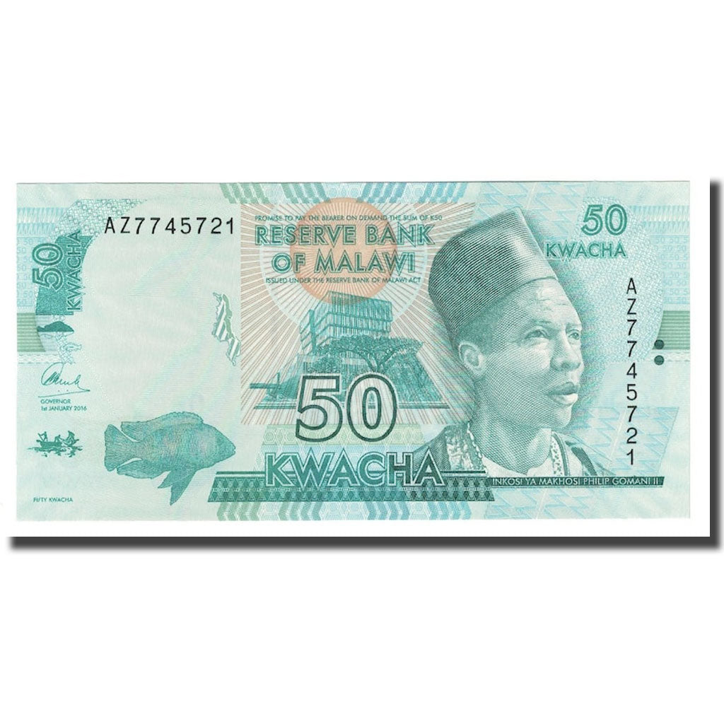 Bankovka,
malawi,
50 Kwacha