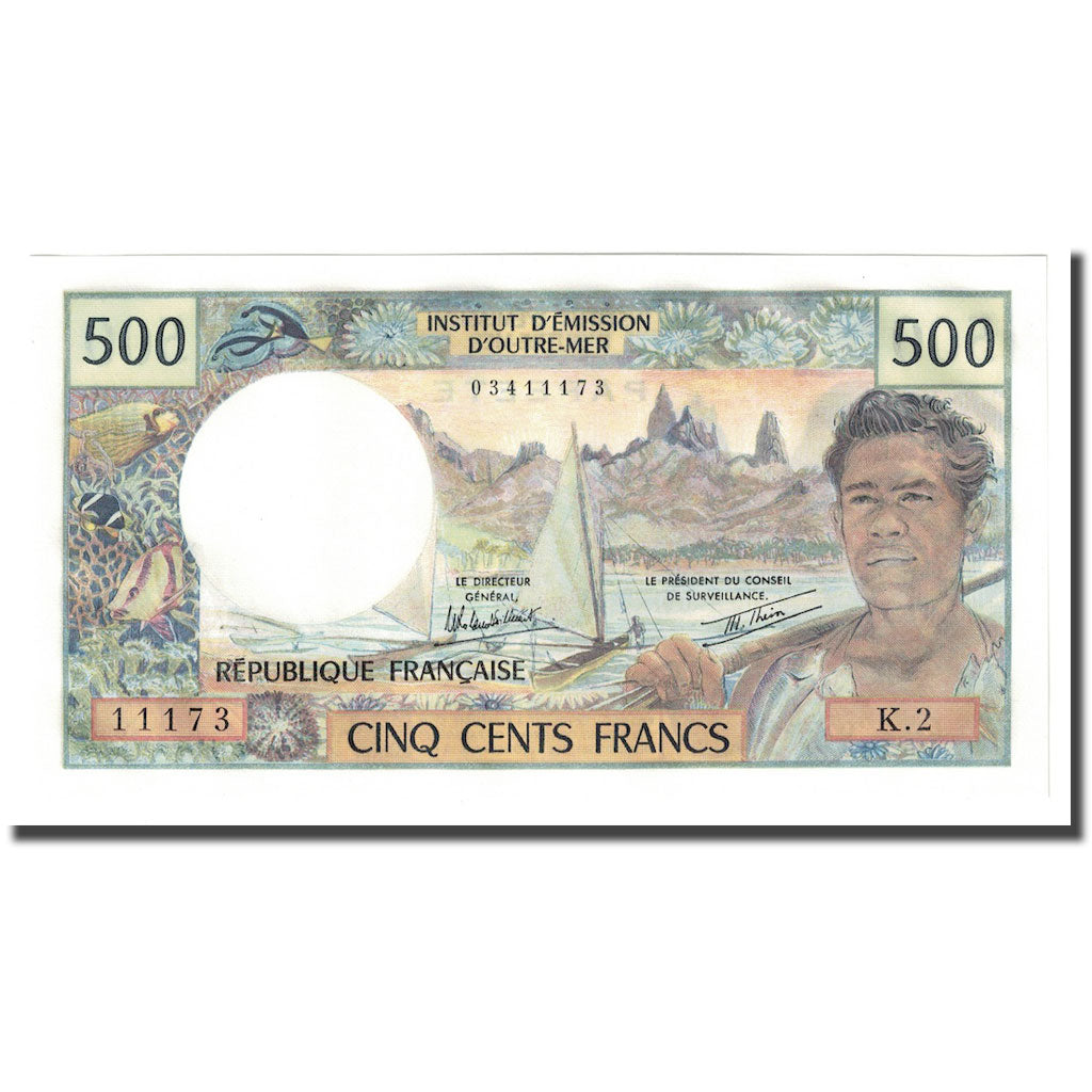 Bankovka,
Tahiti,
500 franků