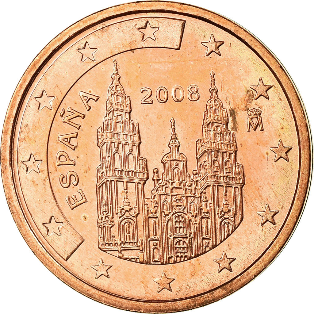 Španělsko,
2 euro centy,
2008