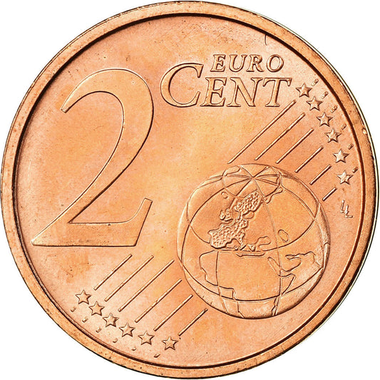 Španělsko,
2 euro centy,
2008