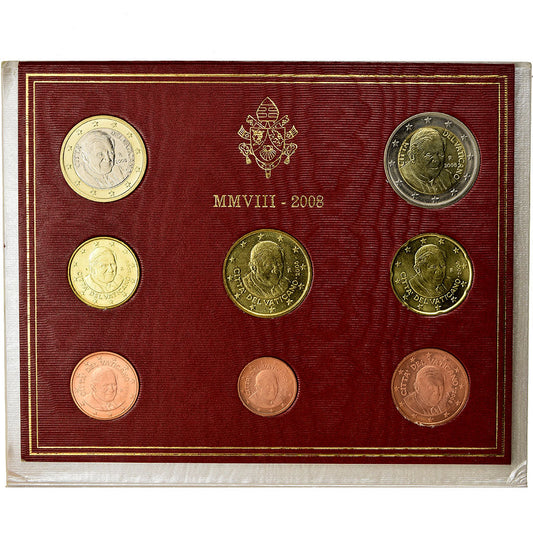 Vatikán,
1 cent až 2 eura,
2008