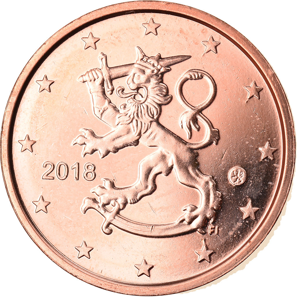 Finsko,
2 euro centy,
2018