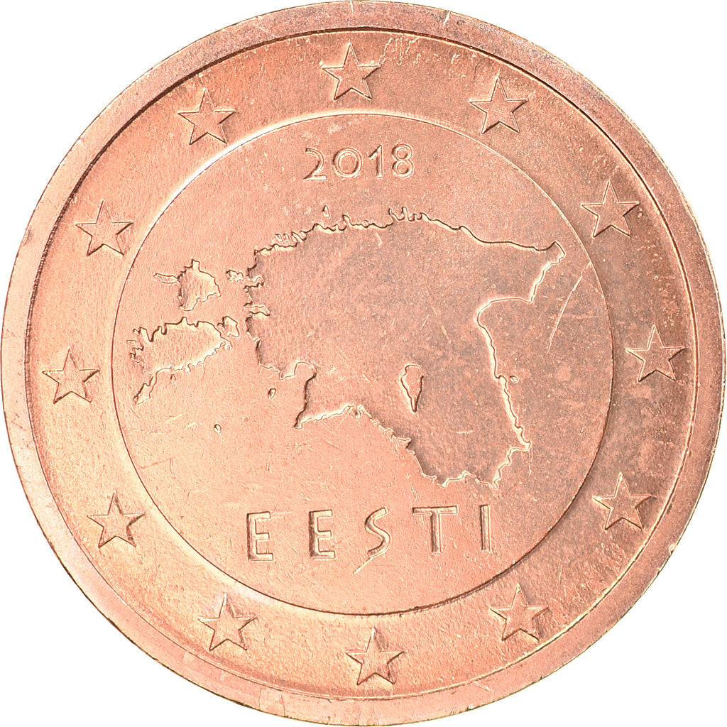 Estonsko,
2 euro centy,
2018