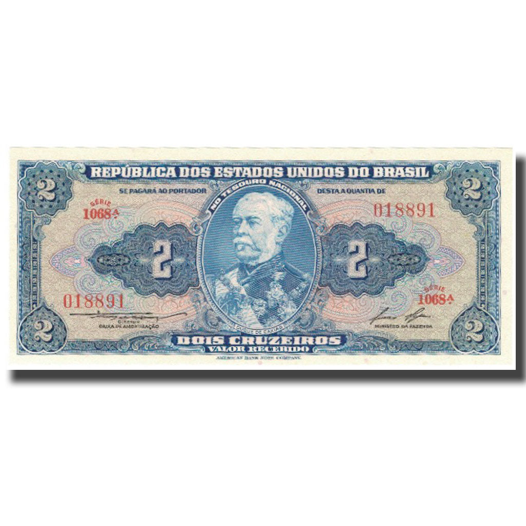 Bankovka,
Brazílie,
2 Cruzeiros