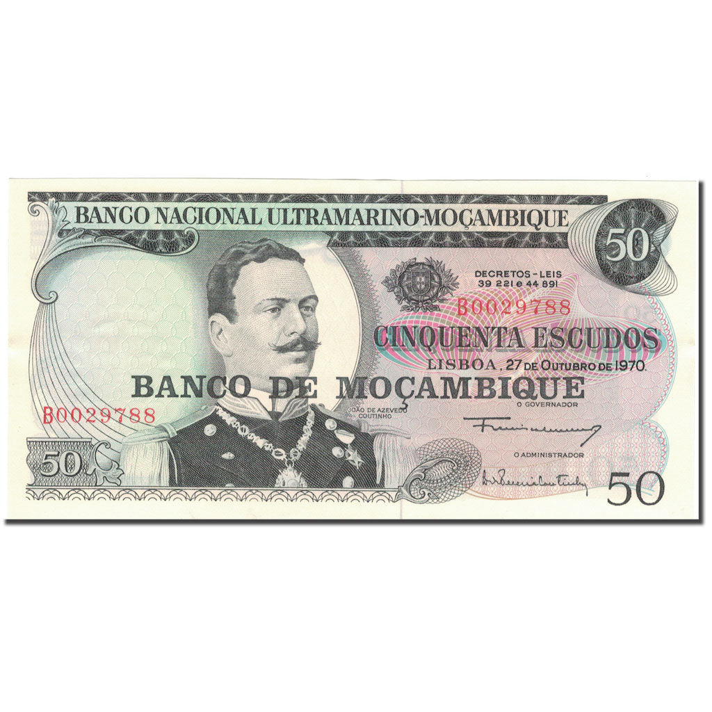 Bankovka,
Mosambik,
50 Escudos