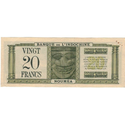 Bankovka,
Nová Kaledonie,
20 franků