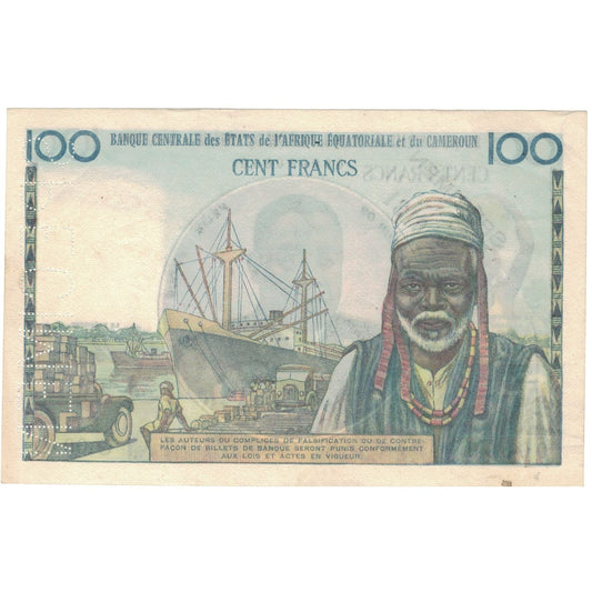 Bankovka,
středoafrické státy,
100 franků