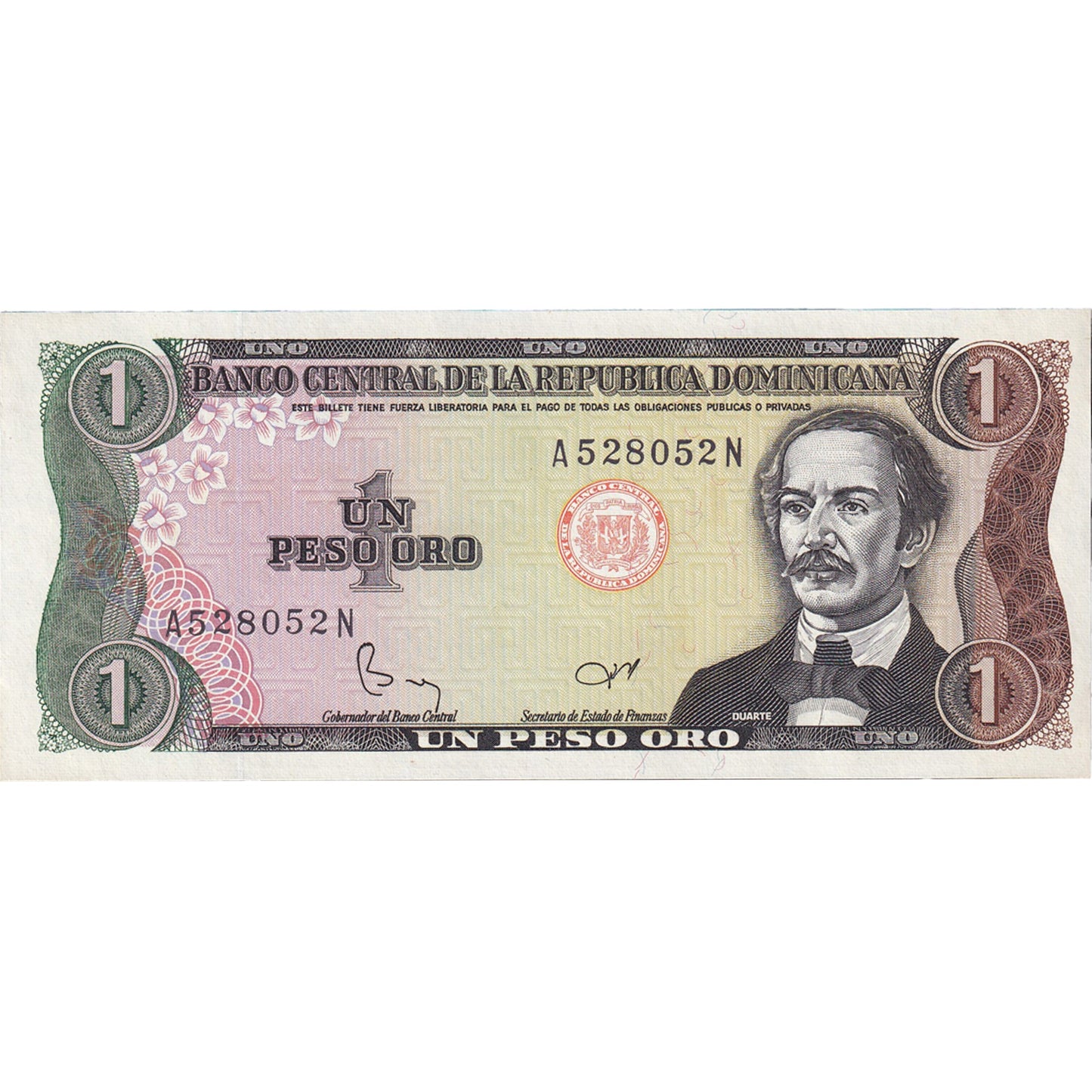 Bankovka,
Dominikánská republika,
1 peso Oro