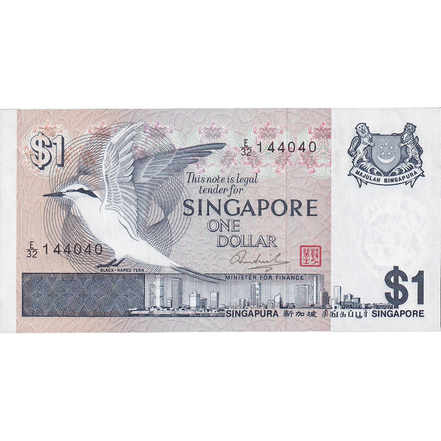 Bankovka,
Singapur,
1 dolar