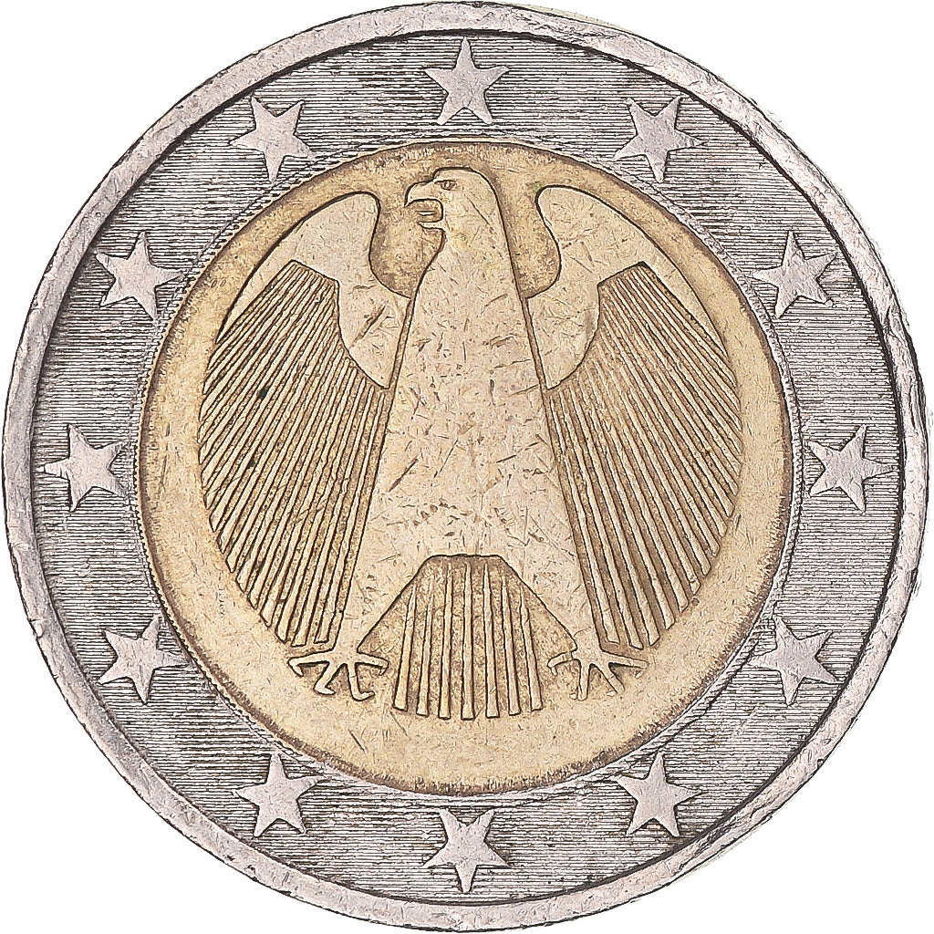 Německo,
2 eura,
Trial Turning Star s hranou 2€