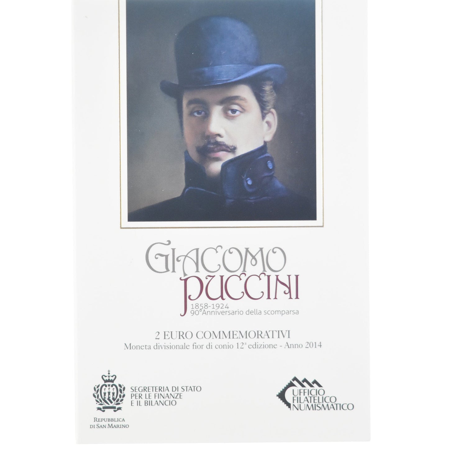 San Marino, 
  
  2 eura, 
  
  Giacomo Puccini