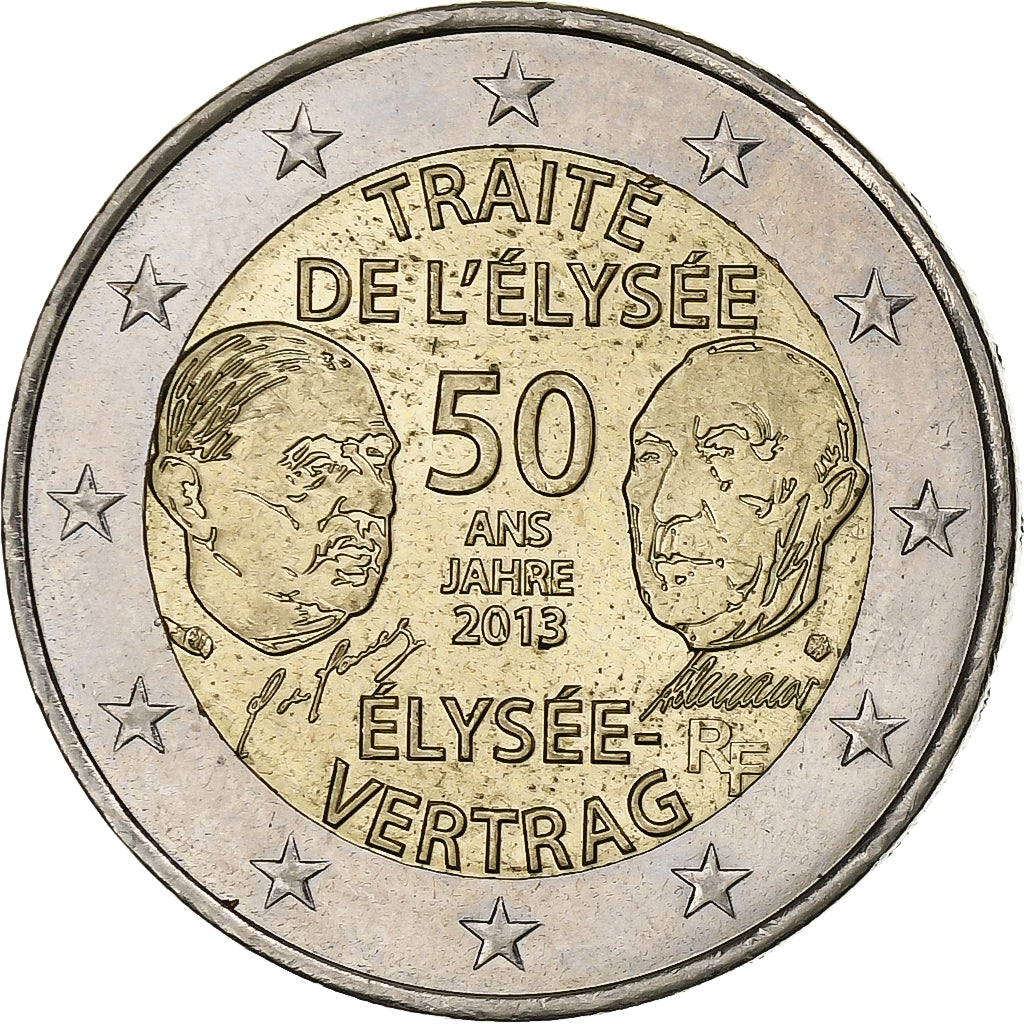 Francie, 
  
  2 eura, 
  
  Traité de l'Elysée