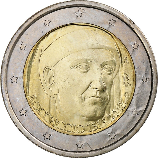 Itálie, 
  
  2 eura, 
  
  Boccaccio