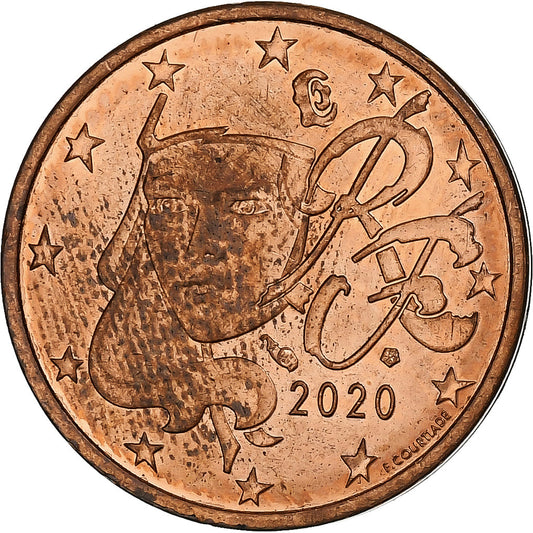Francie, 
  
  2 euro centy, 
  
  2020