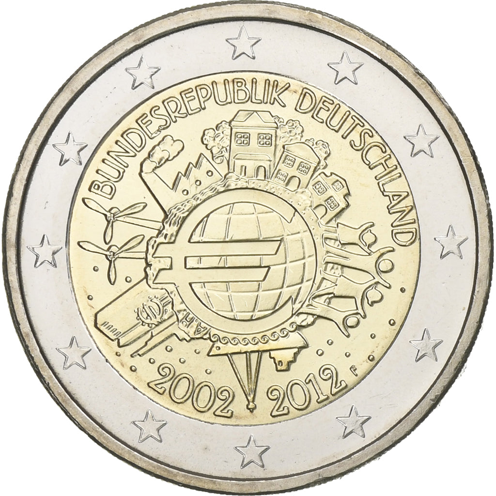 Německo, 
  
  2 eura, 
  
  2012