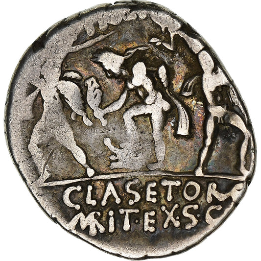 Sextus Pompey, 
  
  denár, 
  
  37-36 před naším letopočtem