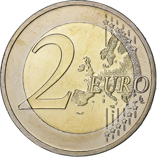 Lotyšsko, 
  
  2 eura, 
  
  30 ans Drapeau européen