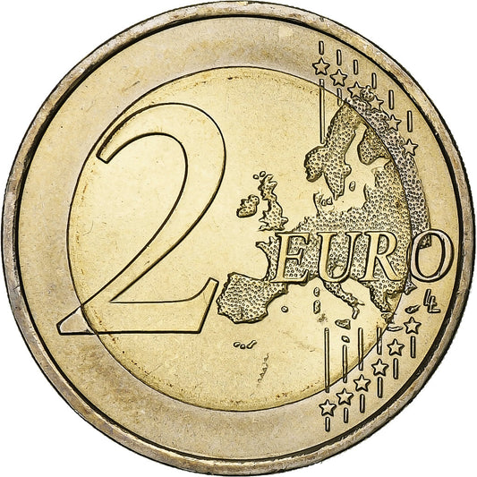 Portugalsko, 
  
  2 eura, 
  
  30 ans Drapeau européen